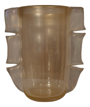 Mid-Century Gold Murano Art Glass Vase, 2000s