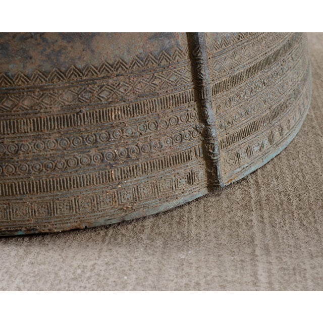 Southeast Asian Bronze Elephant Rain Drum Drinks Table 2 Ft For Sale - Image 16 of 18