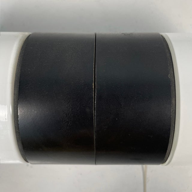 Black Mid-Century Modern Italian Wall Lamp in Opaline Glass and Black Bakelite, 1950s For Sale - Image 8 of 13