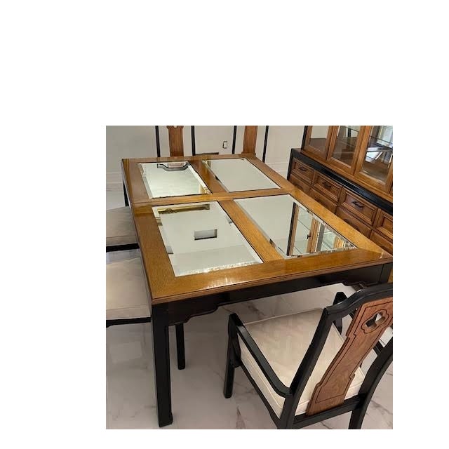 1970s Thomasville Embassy Collection Dining Table W/Leaves and Pads (Part of Set) For Sale - Image 10 of 14