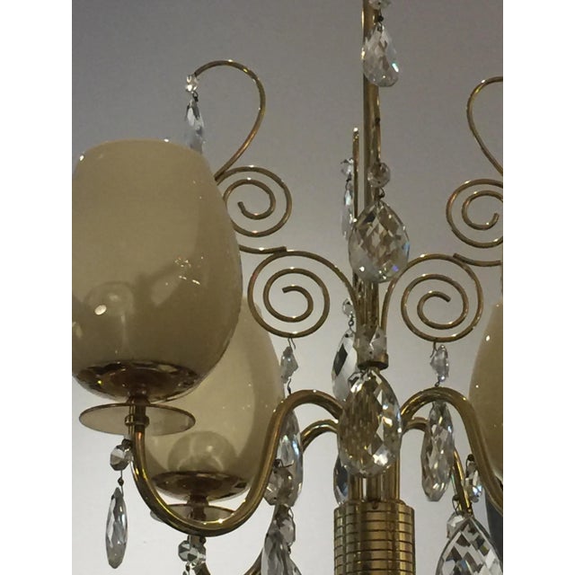 Almari Mauri Almari Mauri for Idman Brass and Glass Chandelier For Sale - Image 4 of 10
