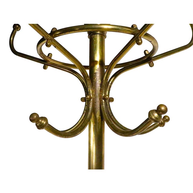 Victorian Vintage Brass Coat Tree Rack Stand For Sale - Image 3 of 11