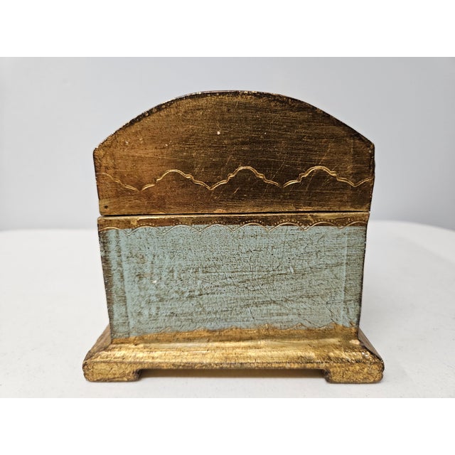 Turquoise Turquoise and Gilt Italian Trinket Box For Sale - Image 8 of 12
