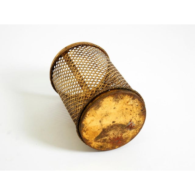 Mid-Century Modern Italian Regency Gilt Metal Waste Paper Bin from Li Puma, 1960s For Sale - Image 17 of 18