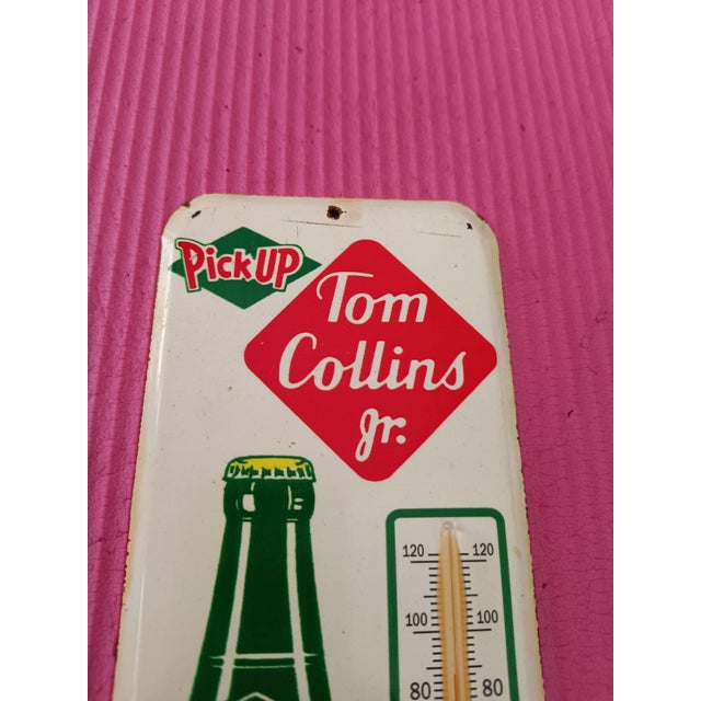 American Premium Vintage Style Tom Collins Jr. Lemon Drink Advertising Thermometer Sign For Sale - Image 3 of 11