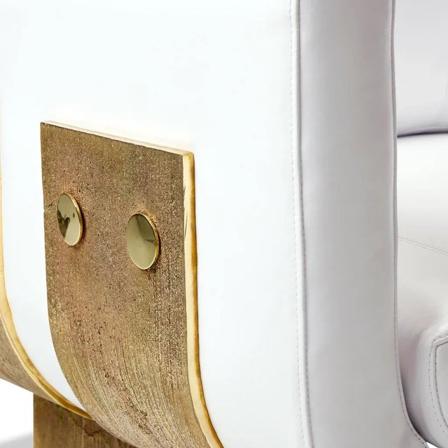 Not Yet Made - Made To Order Modern Primal Statement Lounge Chair in White Leather by Egg Designs For Sale - Image 5 of 9