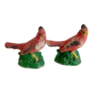 Concrete Garden Cardinal Birds - a Pair For Sale