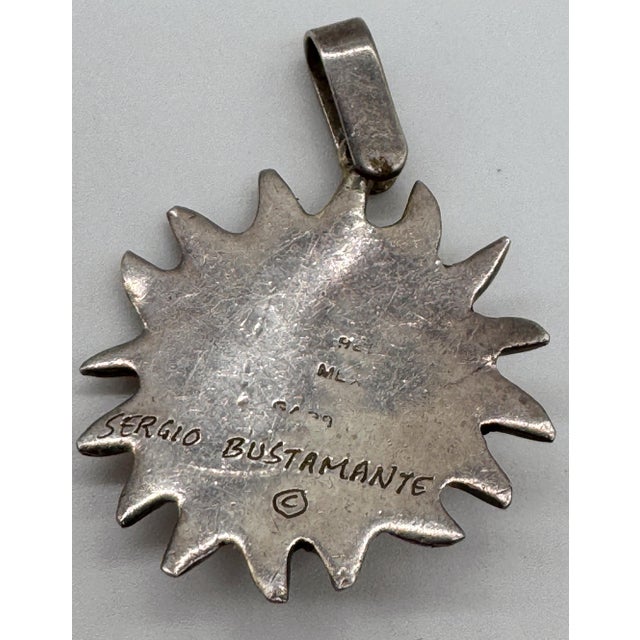 Sergio Bustamante Sterling Silver & Gilt Sun Face Pendant Limited Edition 6/99 For Sale - Image 18 of 18