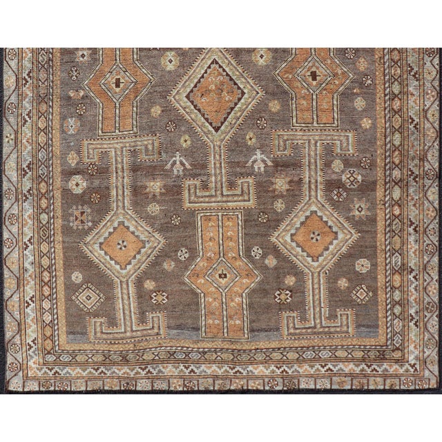 Tribal Antique Persian Lori Rug With All-Over Geometric Tribal Design on a Grey Field 5'2 X 7'4 For Sale - Image 3 of 14