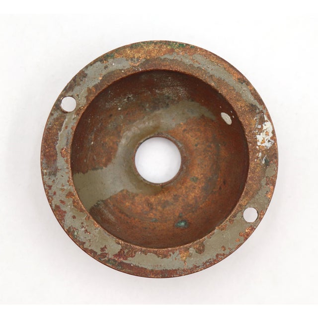 Traditional Vintage 2.25 In. Circular Brass Doorbell Cover For Sale - Image 3 of 3