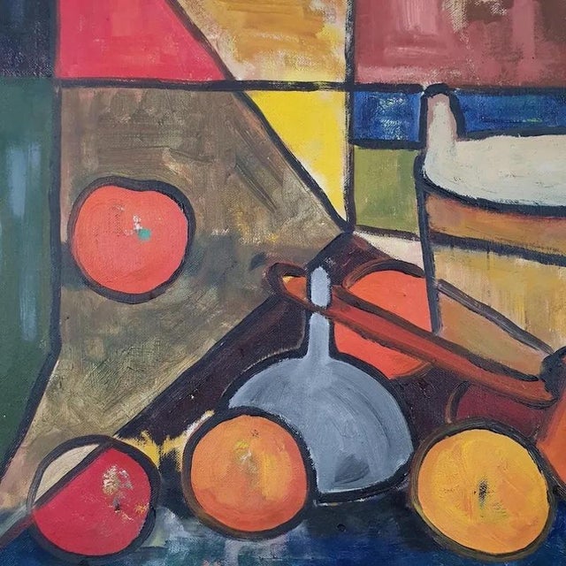 Modern Attributed to Lars Dahl, Abstract Cubist Still Life, 1961, Oil on Canvas For Sale - Image 3 of 18