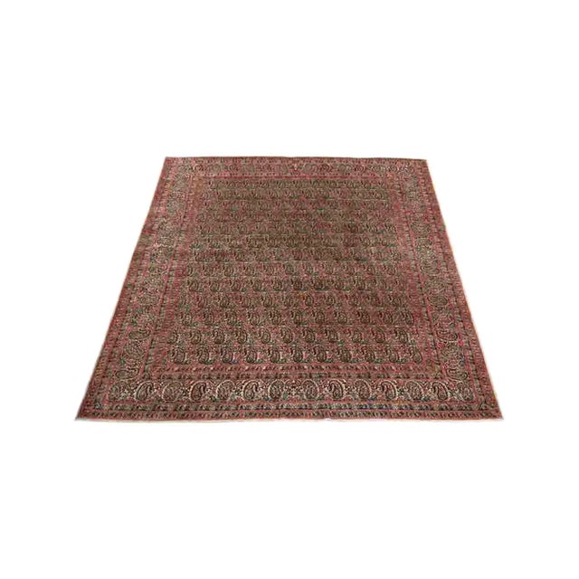 Exact Size: 10'0" x 12'3" Color: Natural Age: Old Materials: Wool Construction: Hand Knotted