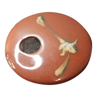 1960s Signed Georgetown Art Studio Pottery Ikebana Vase With Flower Frog For Sale