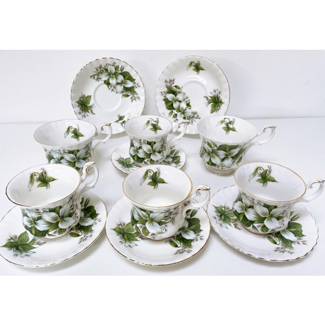 Vintage Trillium Set for Six People from Royal Albert, 1980s, Set of 12 For Sale - Image 13 of 18