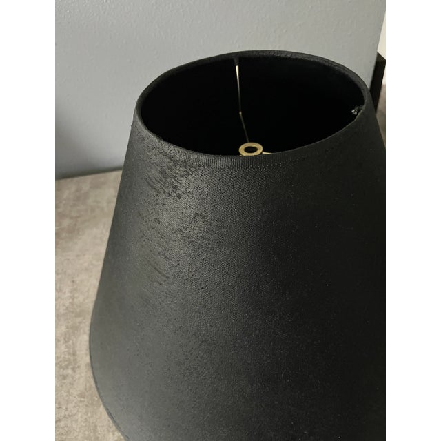 Mid-Century Modern Large Mid Century Modern Textured Statement Black Lampshade For Sale - Image 3 of 6
