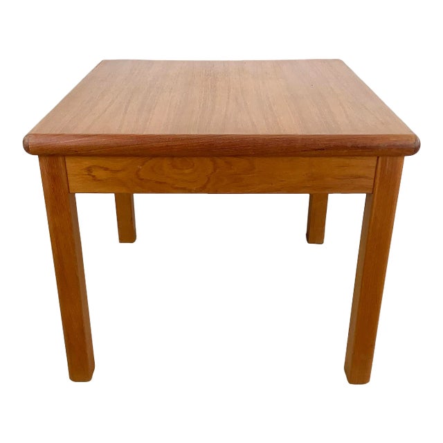 Vintage Modern Square Teak End Table For Sale