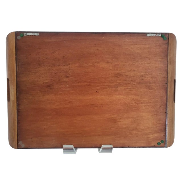 1940s Daniel Teixeira Brazilian Butterfly Tray With Wood Marquetry Detail For Sale - Image 9 of 10