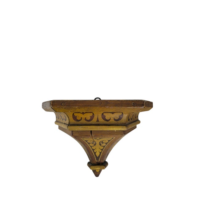 19th Century Neo-Gothic Brown-Gold Wall Consoles, 1850, Set of 2 For Sale - Image 5 of 8