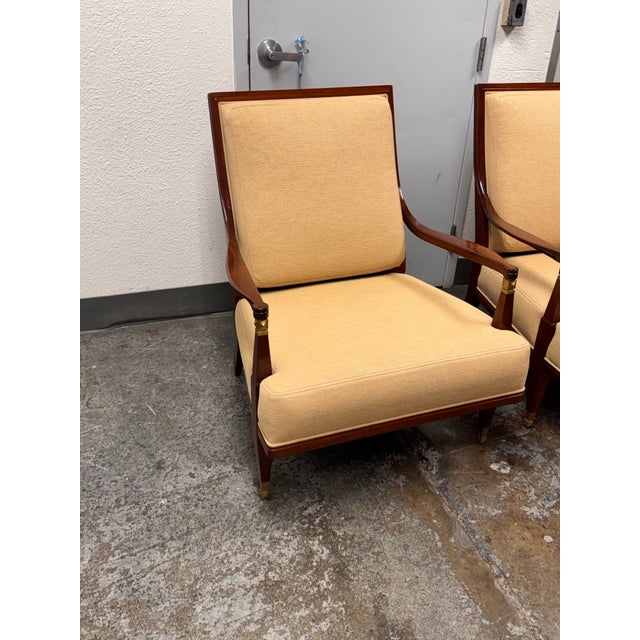 Early 21st Century Lucien Rollin Collection for William Switzer Swedish Art Deco Elysee Lounge Chairs, Pair For Sale - Image 5 of 12