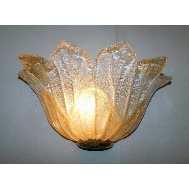 Mid 20th Century 20th Century Murano Clear and Amber Graniglia Sconce For Sale - Image 5 of 7