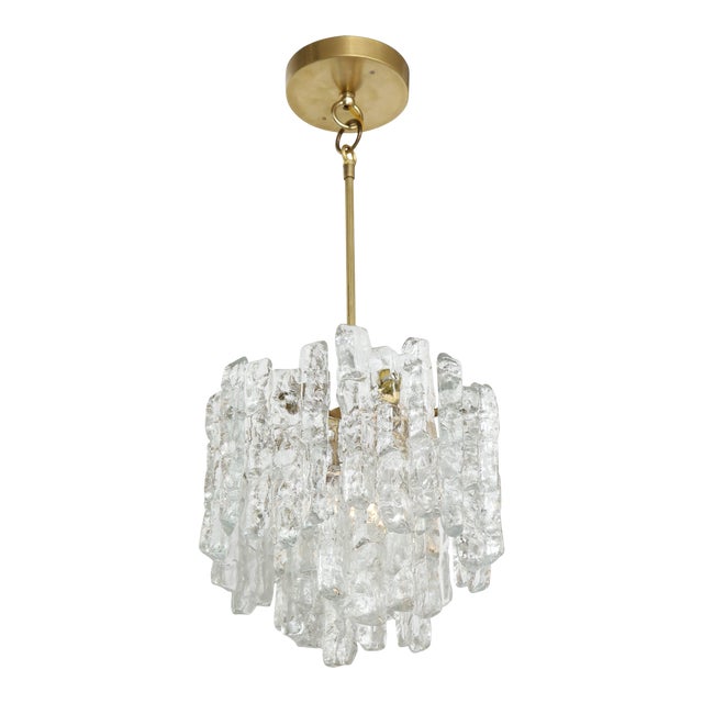 1960s Kalmar Ice Glass Chandelier For Sale