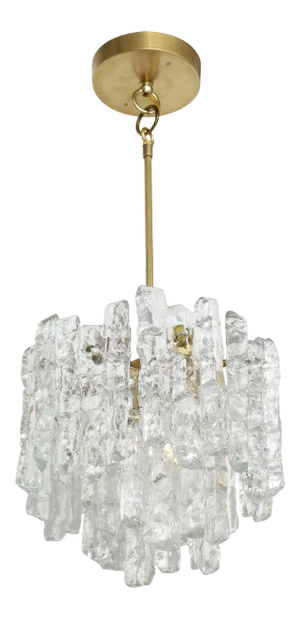 1960s Kalmar Ice Glass Chandelier