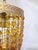 Vintage Amber Glass Beaded Basket Chandelier With Ornate Brass Frame For Sale In New York - Image 6 of 9