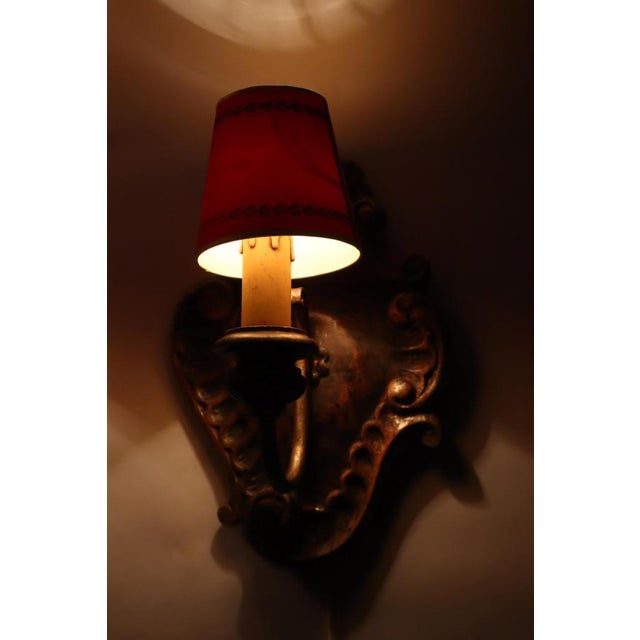 Baroque Wall Lights in Linden Wood, 1960s, Set of 2 For Sale - Image 6 of 12