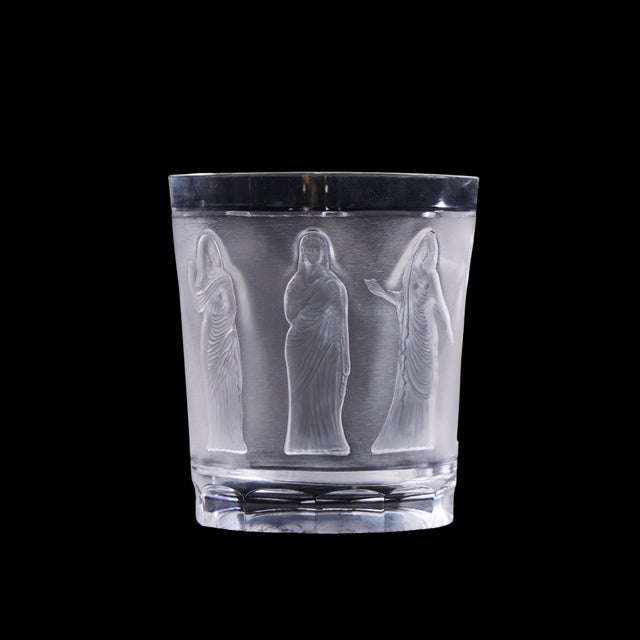 Glass Lalique French Femmes Crystal Whiskey Tumbler Glasses - Set of 10 For Sale - Image 7 of 8