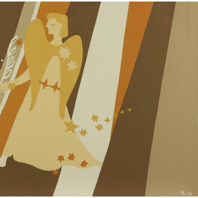 Virgin is an original contemporary artwork realized in 1973 by Genny Puccini. Mixed colored acrylic on canvas. Hand signed...