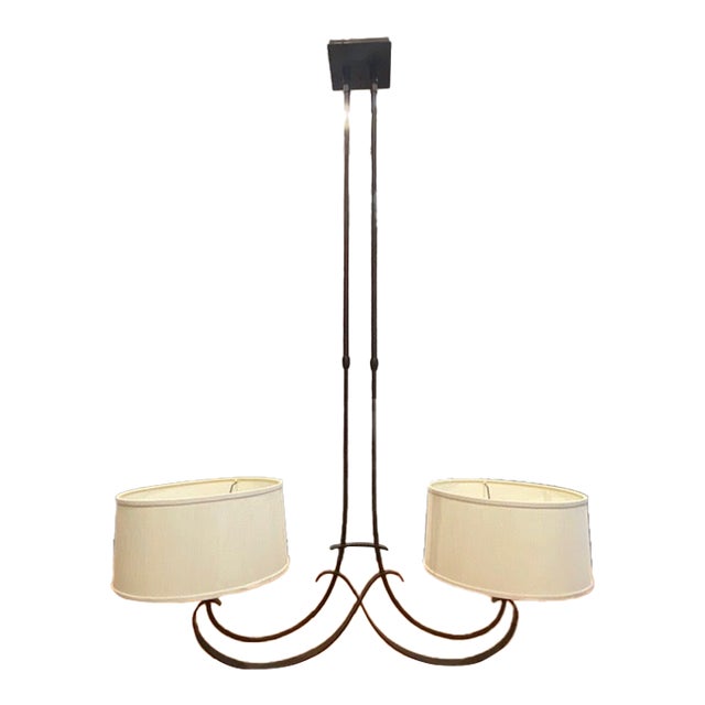 Beautiful Hand-Forged Hubbardton Pendant Fixture For Sale