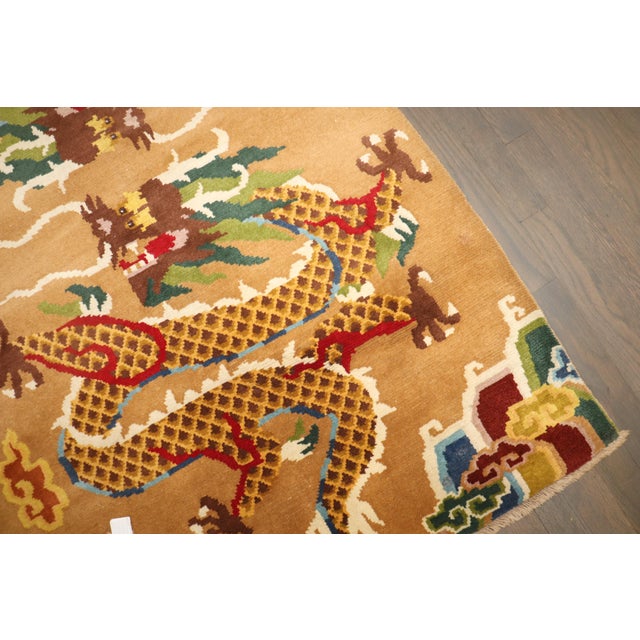 Mid 20th Century Dragon Vintage Tibetan Rug, 3' X 5'10'' For Sale - Image 5 of 9