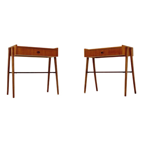 Mid-Century Danish Teak Nightstands, 1960s, Set of 2 For Sale