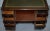 Hardwood & Green Leather Partner Desk with Sliding Keyboard Shelf & Twin Pedestals For Sale - Image 17 of 18