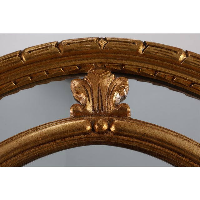 Neo-Classical Style Tilted Oval Mirror from Deknudt, Belgium, 1950s For Sale - Image 10 of 11