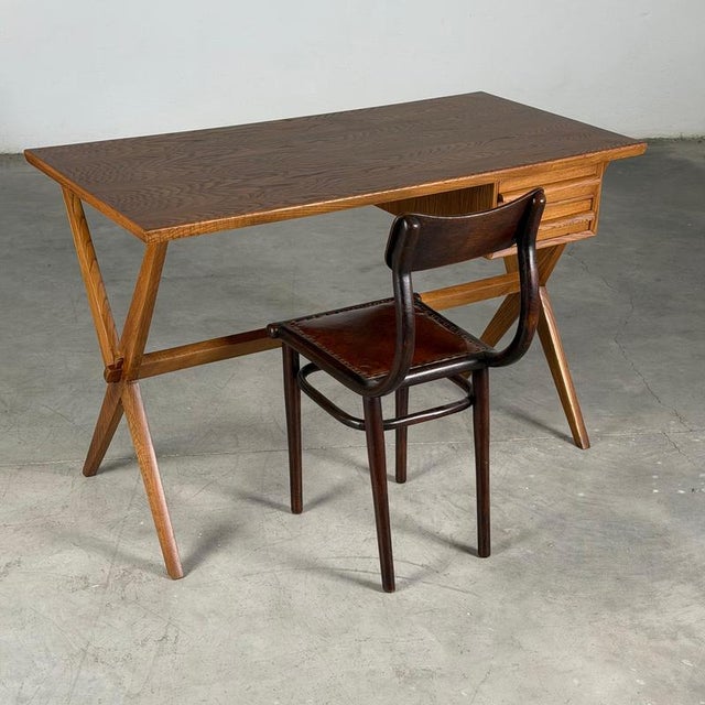 Vintage Writing Desk in Chestnut Wood by Italo Gamberini, Italy, 1940s For Sale - Image 18 of 18