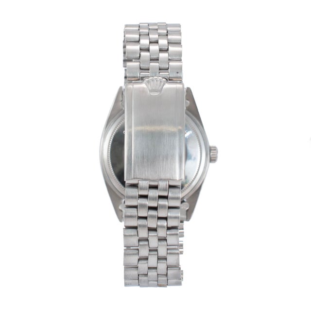 Vintage 1967 Rolex Datejust 36mm 1603 Jubilee Fluted Stainless Steel Watch For Sale In Houston - Image 6 of 11
