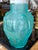 1990s Art Deco Style Desna Czech Aqua Glass Vase For Sale - Image 5 of 7