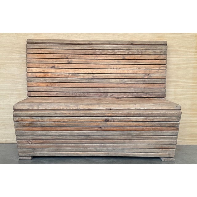 Early 20th Century Pair of Slabs Benches in Solid Pine "Mobila" For Sale - Image 17 of 18