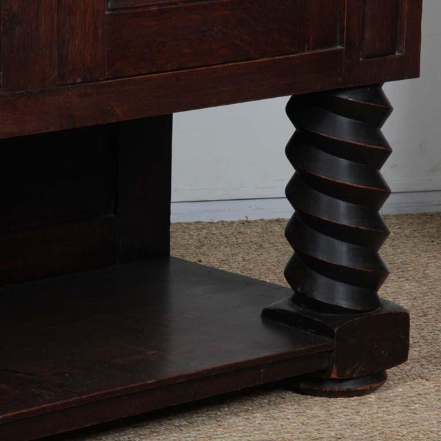 Breton Oak and Brass Sideboard, 1940s For Sale - Image 3 of 11