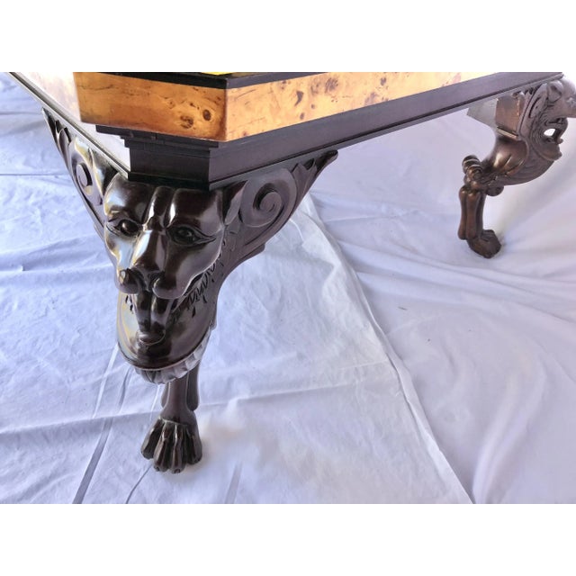 A Vintage 1980's Baker Furniture Neoclassical Griffin Cocktail Table For Sale In Charleston - Image 6 of 8