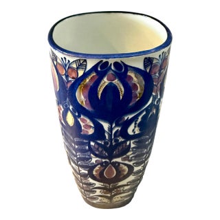 1960's Royal Copenhagen Tenera Line Faience Vase by Berte Jessen For Sale