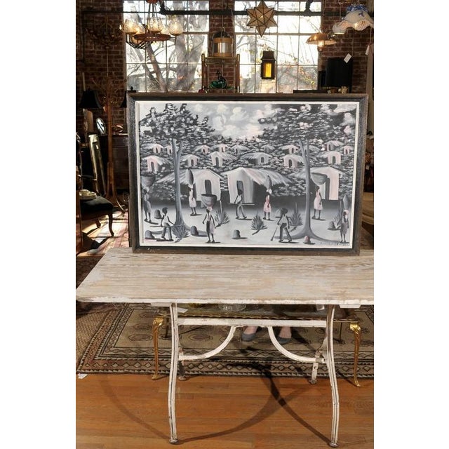 Rustic Vintage Haitian Village Painting For Sale - Image 3 of 8