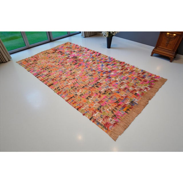 Contemporary Handwoven Turkish Kilim Rug Anatolia Rug Antique Curtain - 6′7″ X 11′6″ For Sale - Image 3 of 16