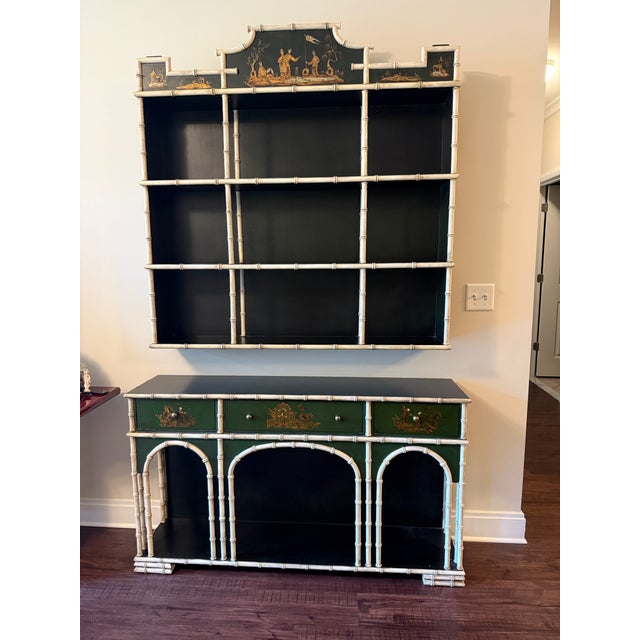 Two Piece English Chinoiserie Wall Shelf and Console For Sale - Image 14 of 14