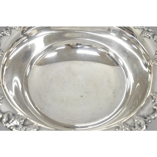 Silver Vintage Gorham Newport Yb 271 Victorian Silver Plated Grapevine Punch Bowl For Sale - Image 8 of 17