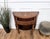 Brown Neoclassical Demi-Lune Commode in Marquetry Inlay Burl Wood, 1960s For Sale - Image 8 of 9