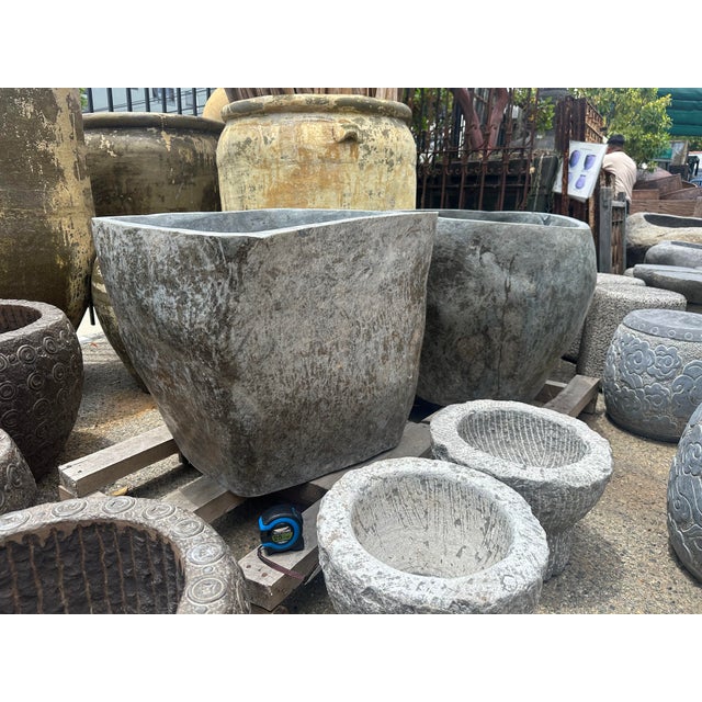 Vintage Giant Stone Boulder Bowl For Sale In Los Angeles - Image 6 of 6