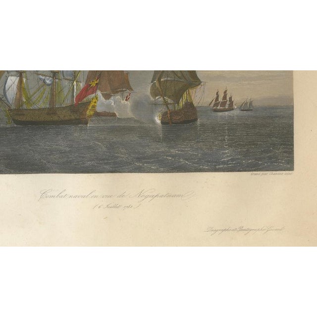 Théodore Dubois, French-British Naval Battle of Negapatam, India, 1840, Engraving For Sale - Image 6 of 9