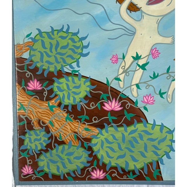 2020s Original Acrylic Folk Art Painting From Key West Artist/ "Jump" For Sale - Image 5 of 5